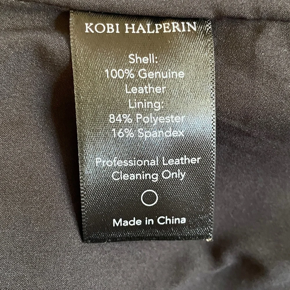 Kobi Halperin 💯Genuine Leather Black Silver Chain Full Zip Ruffled Vest - Picture 4 of 16